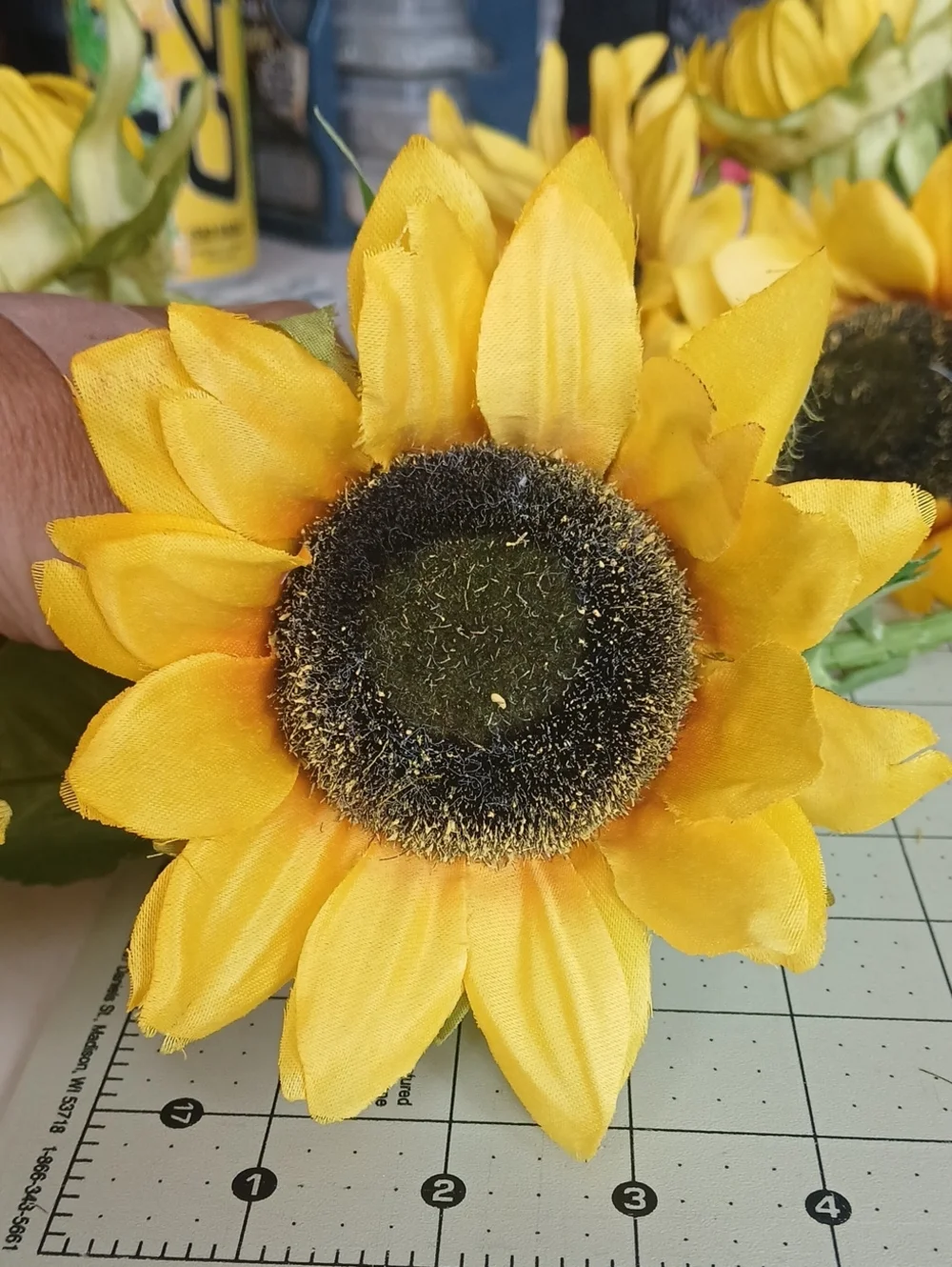 Yellow Sunflower Stem - Set Of 2